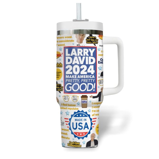 Curb Your Enthusiasm Tv Series Custom Stanley Quencher 40Oz Stainless Steel Tumbler - Image 2