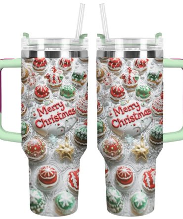 Cute Cake Christmas Custom Stanley Quencher 40Oz Stainless Steel Tumbler With Handle