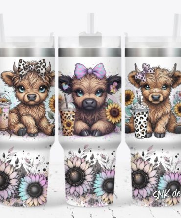 Cute Cow Flower Custom Stanley Quencher 40Oz Stainless Steel Tumbler With Handle