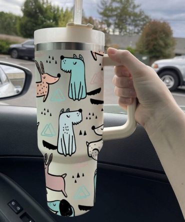 Cute Dog Custom Stanley Quencher 40Oz Stainless Steel Tumbler