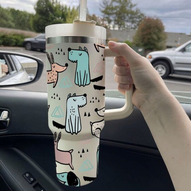 Cute Dog Custom Stanley Quencher 40Oz Stainless Steel Tumbler