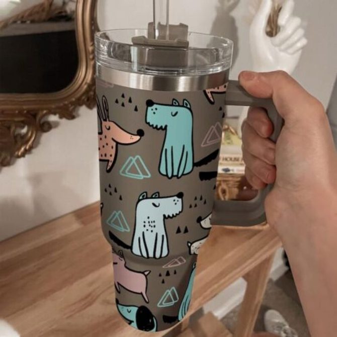 Cute Dog Custom Stanley Quencher 40Oz Stainless Steel Tumbler