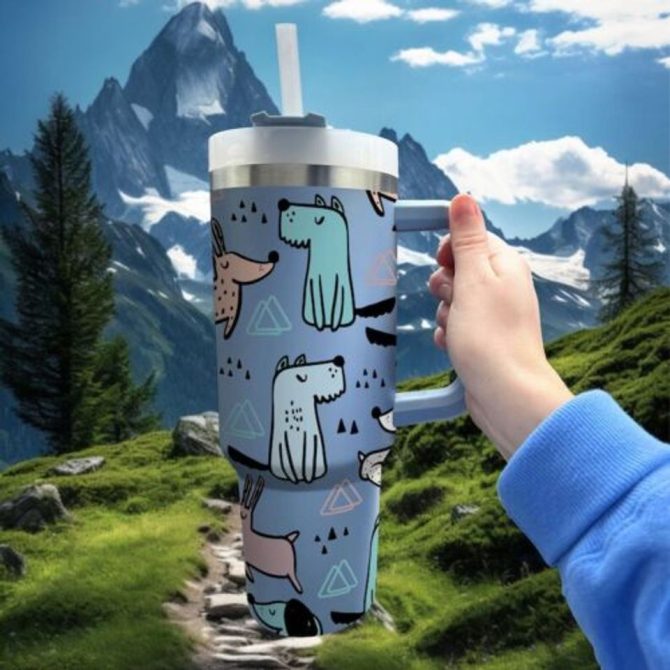 Cute Dog Custom Stanley Quencher 40Oz Stainless Steel Tumbler