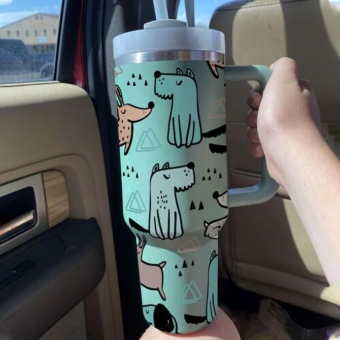 Cute Dog Custom Stanley Quencher 40Oz Stainless Steel Tumbler