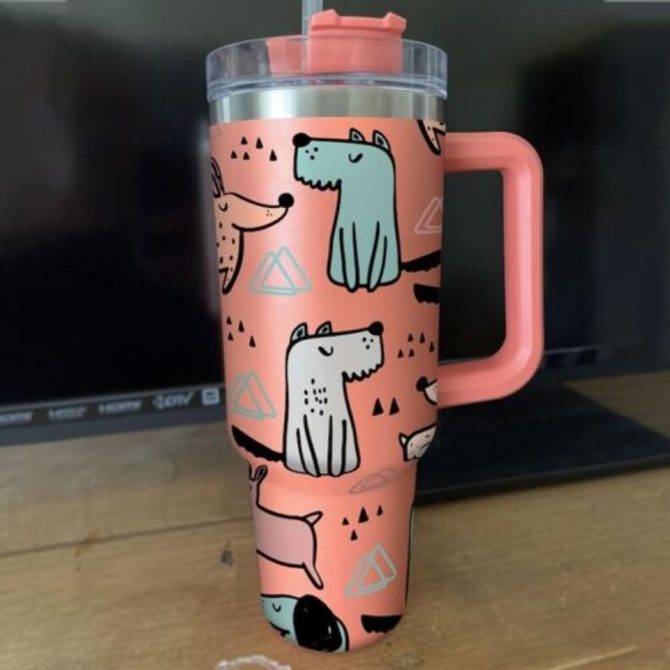 Cute Dog Custom Stanley Quencher 40Oz Stainless Steel Tumbler