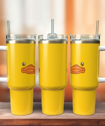 Cute Duck Custom Stanley Quencher 40Oz Stainless Steel Tumbler With Handle
