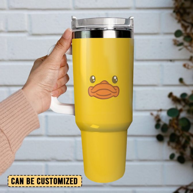 Cute Duck Custom Stanley Quencher 40Oz Stainless Steel Tumbler With Handle - Image 3