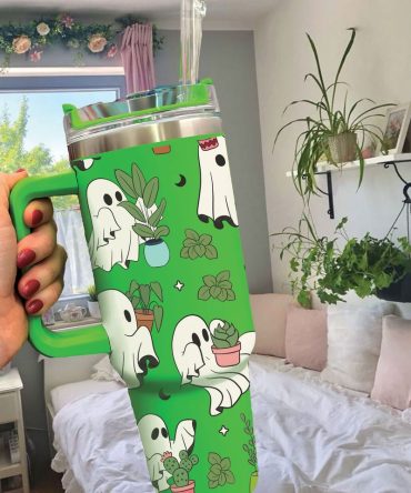 Cute Ghost Plant Custom Stanley Quencher 40Oz Stainless Steel Tumbler