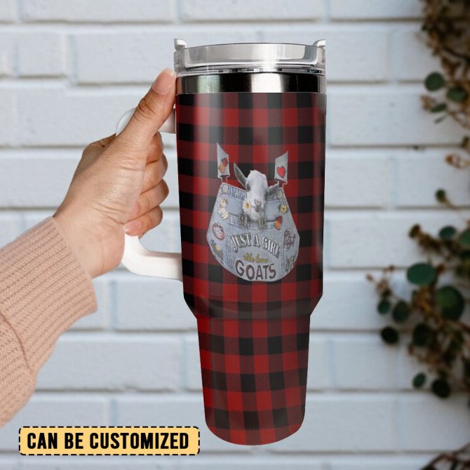 Cute Goat Custom Stanley Quencher 40Oz Stainless Steel Tumbler With Handle - Image 3