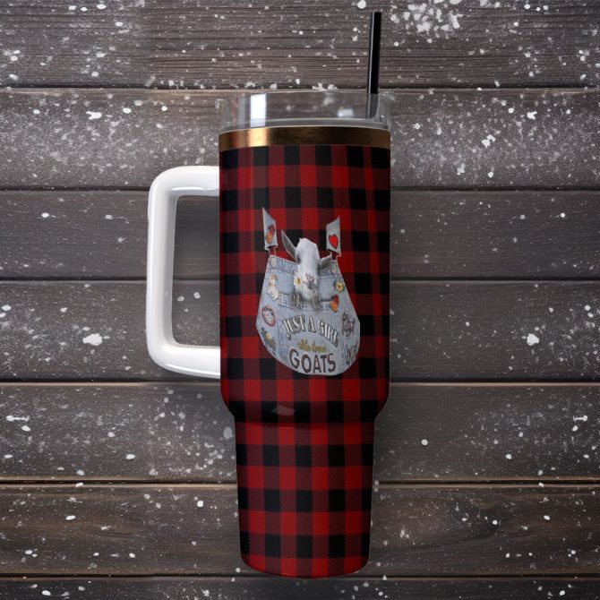 Cute Goat Custom Stanley Quencher 40Oz Stainless Steel Tumbler With Handle - Image 2