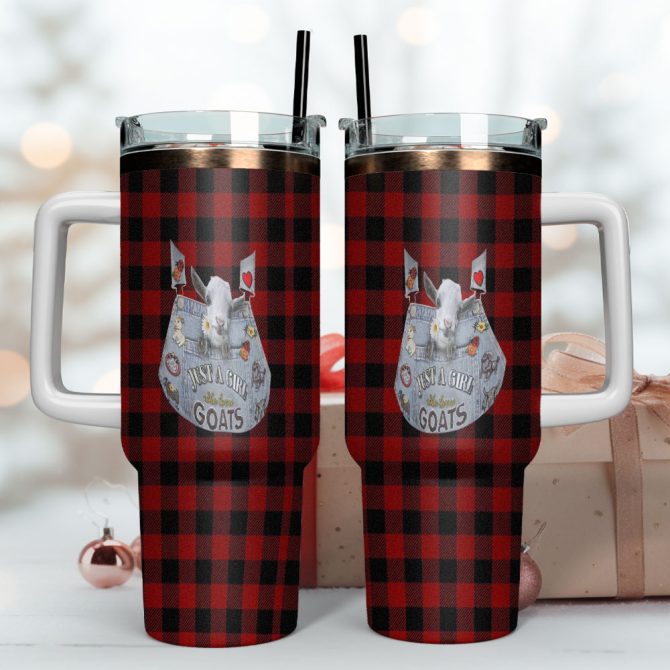 Cute Goat Custom Stanley Quencher 40Oz Stainless Steel Tumbler With Handle - Image 4
