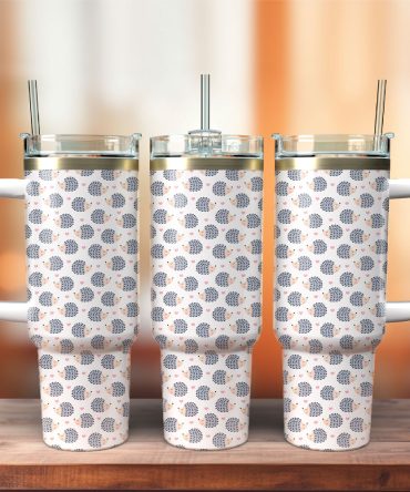 Cute Hedgehog Custom Stanley Quencher 40Oz Stainless Steel Tumbler With Handle