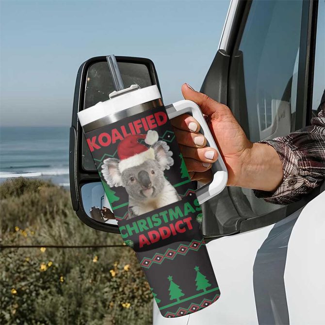 Cute Koala Koalified Christmas Addict Custom Stanley Quencher 40Oz Stainless Steel Tumbler With Handle - Image 7