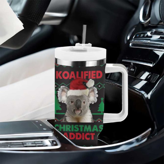 Cute Koala Koalified Christmas Addict Custom Stanley Quencher 40Oz Stainless Steel Tumbler With Handle - Image 8