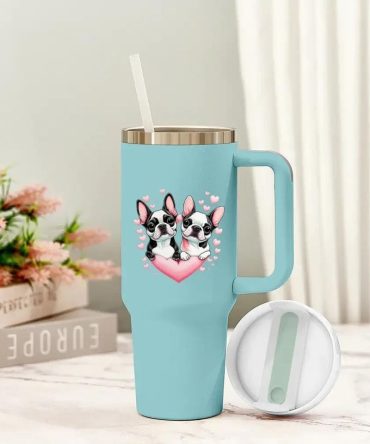 Cute Puppies Custom Stanley Quencher 40Oz Stainless Steel Tumbler