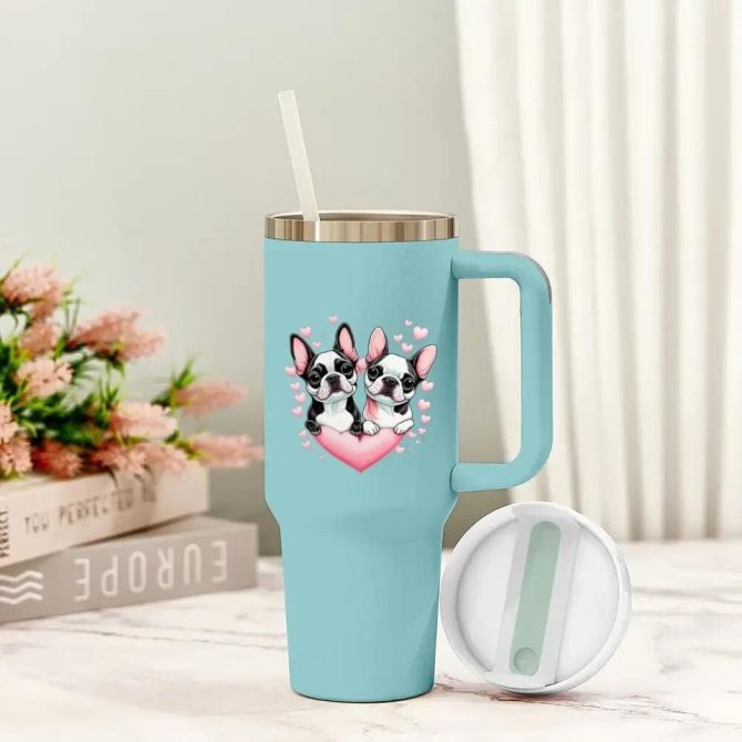 Cute Puppies Custom Stanley Quencher 40Oz Stainless Steel Tumbler