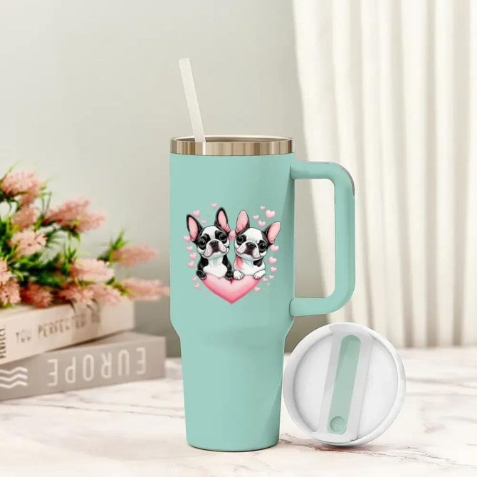 Cute Puppies Custom Stanley Quencher 40Oz Stainless Steel Tumbler