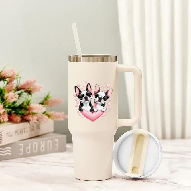 Cute Puppies Custom Stanley Quencher 40Oz Stainless Steel Tumbler