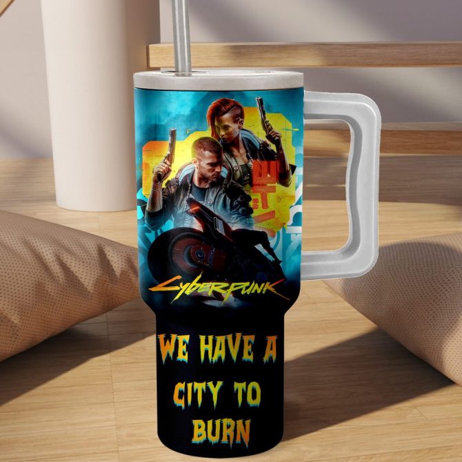 Cyberpunk 2077 Games Custom Stanley Quencher 40Oz Stainless Steel - Image 2