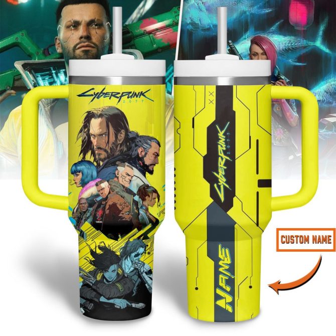 Cyberpunk 2077 Games Custom Stanley Quencher 40Oz Stainless Steel Tumbler