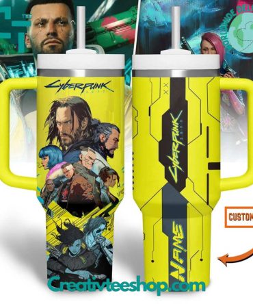 Cyberpunk 2077 Games Custom Stanley Quencher 40Oz Stainless Steel Tumbler With Handle