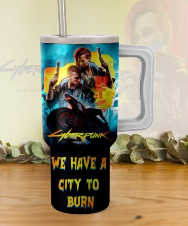 Cyberpunk 2077 Games Custom Stanley Quencher 40Oz Stainless Steel