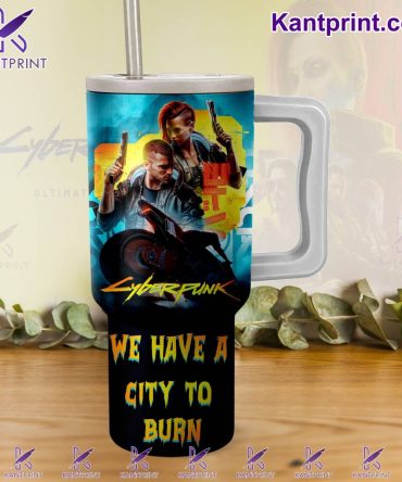 Cyberpunk Games Custom Stanley Quencher 40Oz Stainless Steel Tumbler With Handle