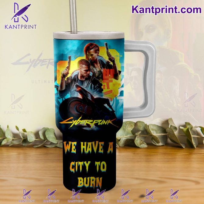 Cyberpunk Games Custom Stanley Quencher 40Oz Stainless Steel Tumbler With Handle