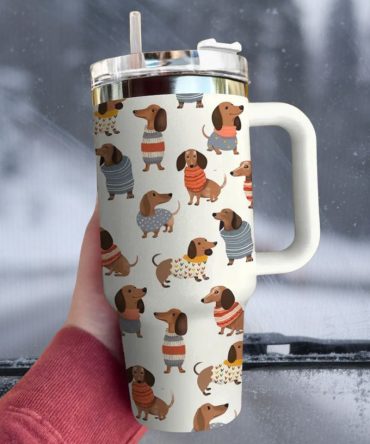 Dachshund Dog Custom Stanley Quencher 40Oz Stainless Steel Tumbler