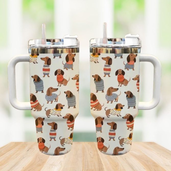 Dachshund Dog Custom Stanley Quencher 40Oz Stainless Steel Tumbler - Image 3