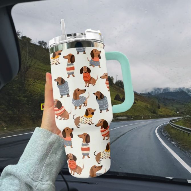 Dachshund Dog Custom Stanley Quencher 40Oz Stainless Steel Tumbler - Image 6