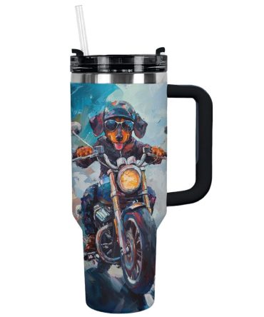 Dachshund Dog Custom Stanley Quencher 40Oz Stainless Steel Tumbler With Handle