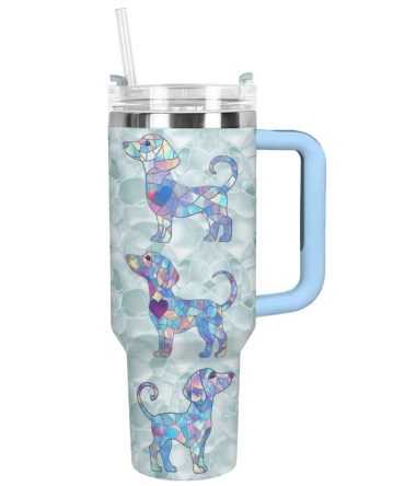 Dachshund Dog Custom Stanley Quencher 40Oz Stainless Steel Tumbler With Handle