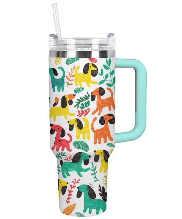 Dachshund Dog Custom Stanley Quencher 40Oz Stainless Steel Tumbler With Handle
