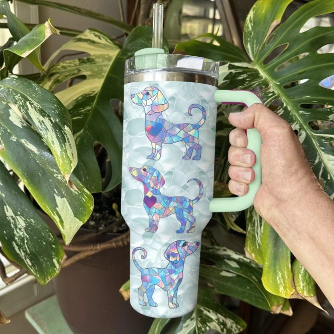 Dachshund Dog Custom Stanley Quencher 40Oz Stainless Steel Tumbler With Handle - Image 3