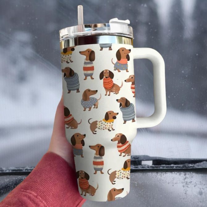 Dachshund Dog Custom Stanley Quencher 40Oz Stainless Steel Tumbler - Image 2