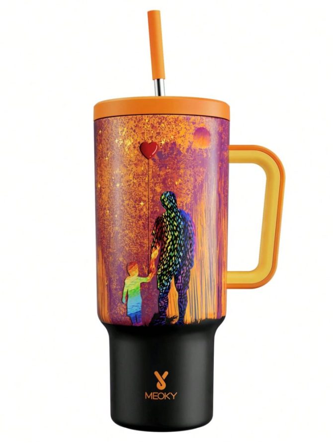 Dad And Kid Custom Stanley Quencher 40Oz Stainless Steel Tumbler With Handle