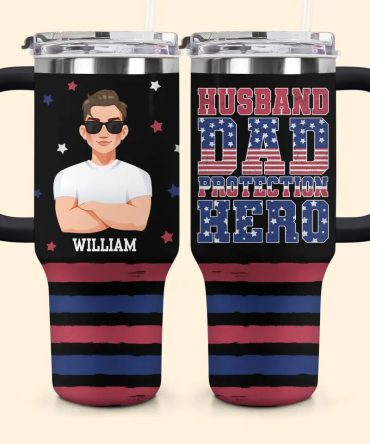 Dad Protection Hero Custom Stanley Quencher 40Oz Stainless Steel Tumbler With Handle