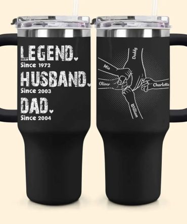 Dad Taught Me Custom Stanley Quencher 40Oz Stainless Steel Tumbler With Handle