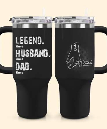 Dad Taught Me Custom Stanley Quencher 40Oz Stainless Steel Tumbler With Handle