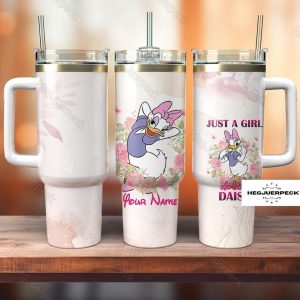 Daisy Duck Cartoon Custom Stanley Quencher 40Oz Stainless Steel Tumbler
