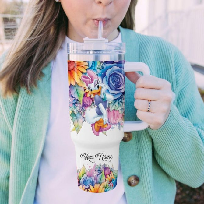 Daisy Duck Mickey Mouse And Friends Cartoon Custom Stanley Quencher 40Oz Stainless Steel Tumbler With Handle - Image 5