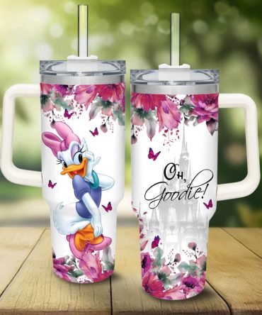 Daisy Duck Mickey Mouse And Friends Cartoon Custom Stanley Quencher 40Oz Stainless Steel Tumbler With Handle