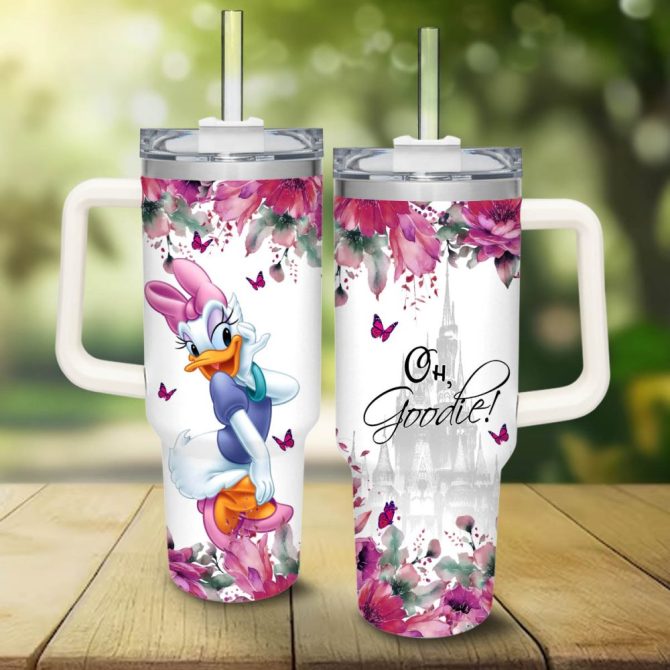 Daisy Duck Mickey Mouse And Friends Cartoon Custom Stanley Quencher 40Oz Stainless Steel Tumbler With Handle