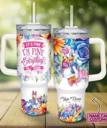 Daisy Duck Mickey Mouse And Friends Cartoon Custom Stanley Quencher 40Oz Stainless Steel Tumbler With Handle