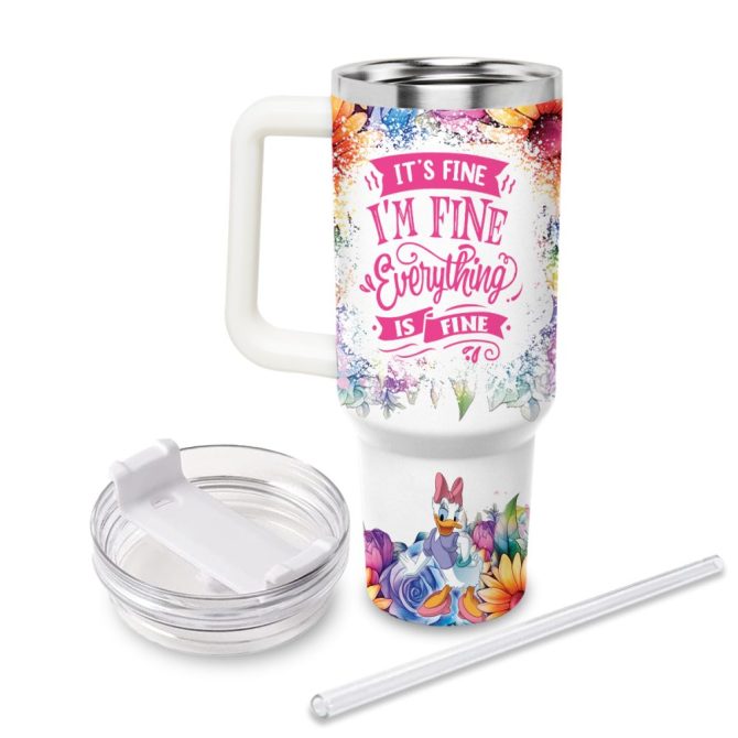 Daisy Duck Mickey Mouse And Friends Cartoon Custom Stanley Quencher 40Oz Stainless Steel Tumbler With Handle - Image 2