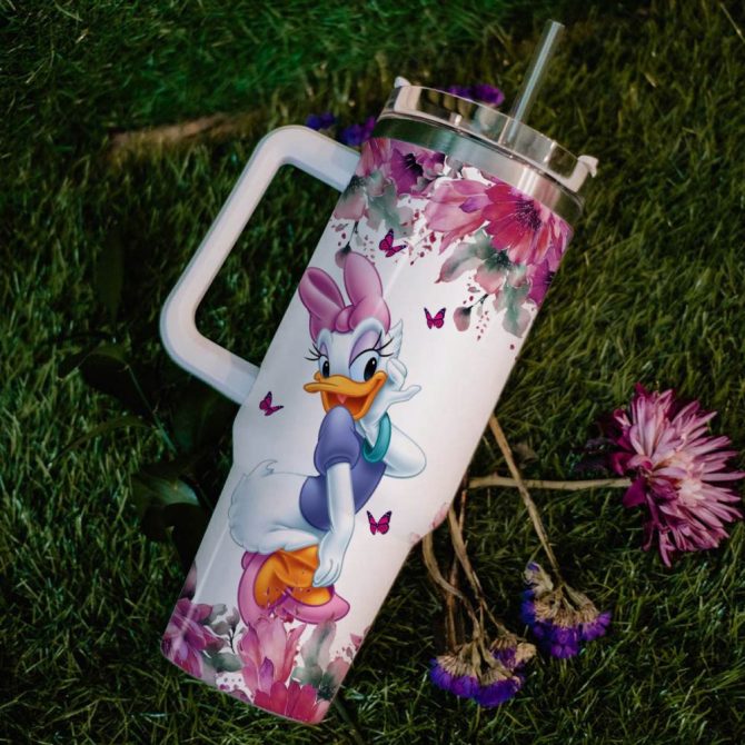 Daisy Duck Mickey Mouse And Friends Cartoon Custom Stanley Quencher 40Oz Stainless Steel Tumbler With Handle - Image 6