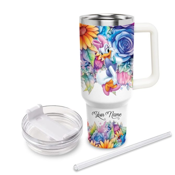 Daisy Duck Mickey Mouse And Friends Cartoon Custom Stanley Quencher 40Oz Stainless Steel Tumbler With Handle - Image 3