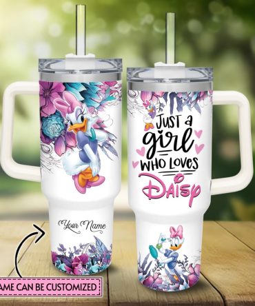 Daisy Duck Mickey Mouse And Friends Cartoon Custom Stanley Quencher 40Oz Stainless Steel Tumbler With Handle