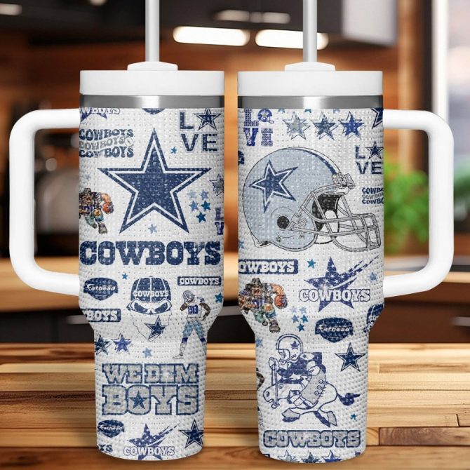 Dallas Cowboys Bling Nfl Custom Stanley Quencher 40Oz Stainless Steel Tumbler